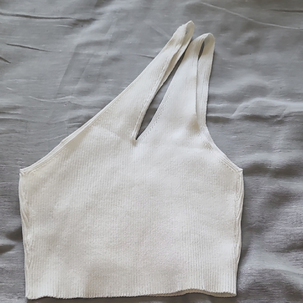 SHEIN Cream Asymmetrical Cut Out Skirt